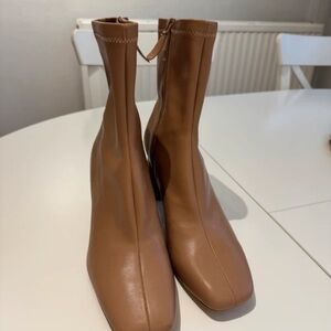 Stradivarius Tan Ankle Boots